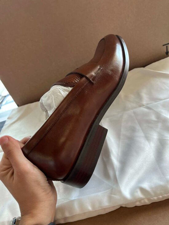 J. Ferrar Harlow Men\'s Cognac Moc Closed Toe Slip-On Size 12 Shoes - P1
